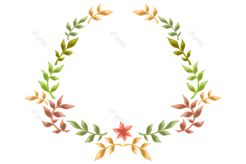 手绘花环图片,水彩质感元素,绿叶PNG,花草免抠素材